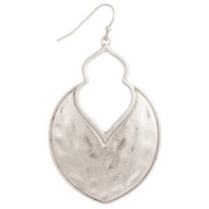 Silver Arabesque Hammered Earring